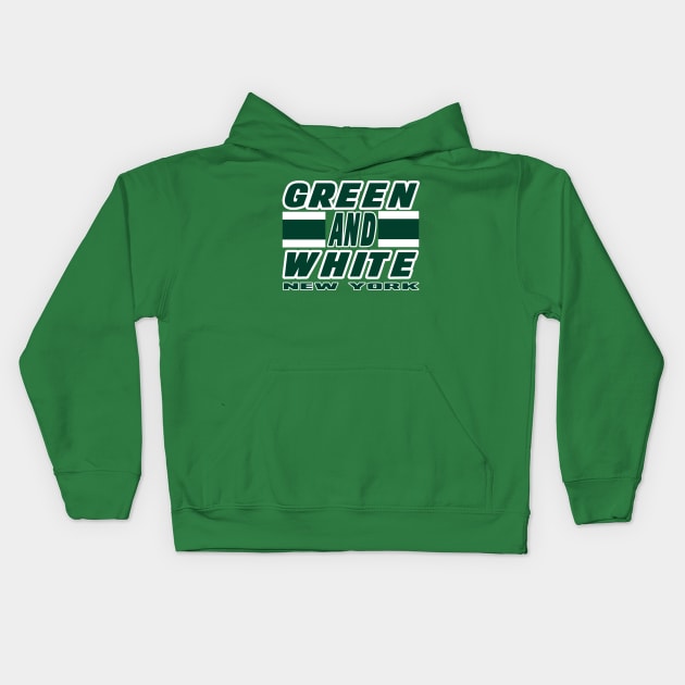 New York LYFE Green and White Football Colors! Kids Hoodie by OffesniveLine